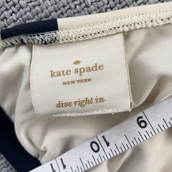 Kate Spade Striped Triangle Bikini Top Size Medium Blue and White - Picture 7 of 7